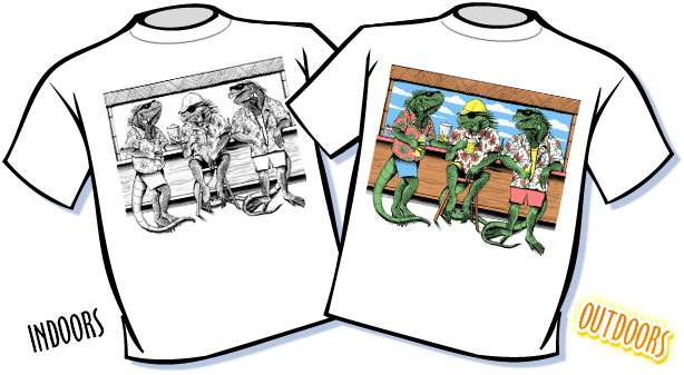 3 Bar Iguanas Color Changing T-Shirt