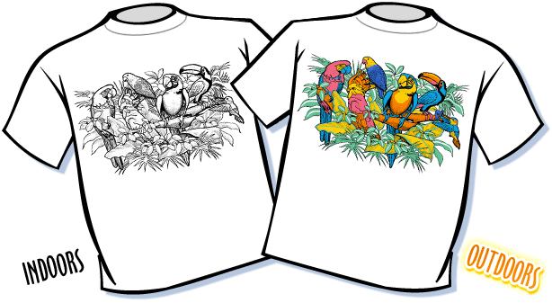 Tropical Birds Color Changing T-Shirt