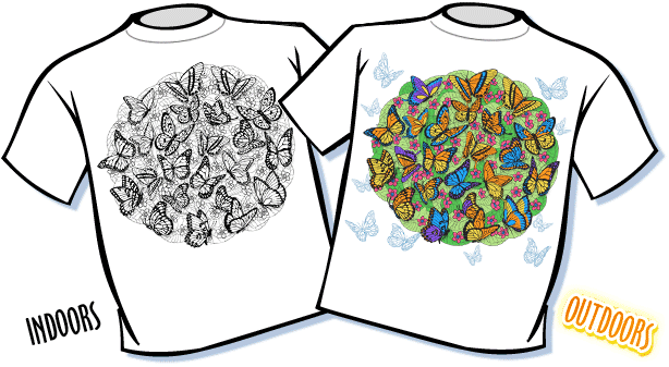 Butterfly Circle Color Changing T-Shirt - Youth