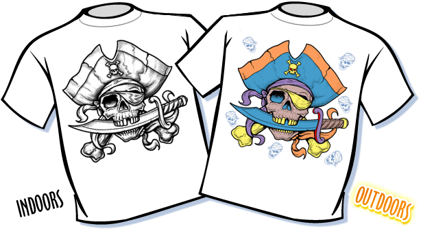 Skull & Crossbones Color Changing T-Shirt