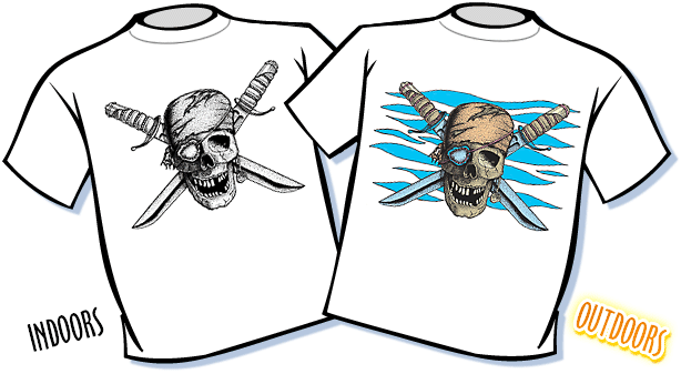 Pirate Skull Color Changing T-Shirt - Youth